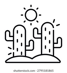 A colored design icon of cactus 