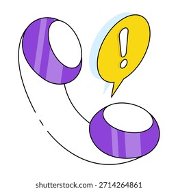 Un icono de diseño coloreado de error de llamada 