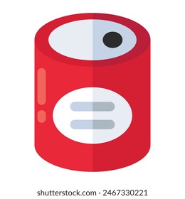 A colored design icon of can