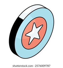 A colored design icon of casino chip