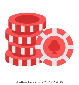 A colored design icon of casino token