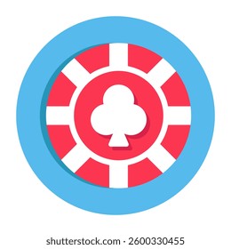 A colored design icon of casino token