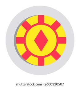 A colored design icon of casino token