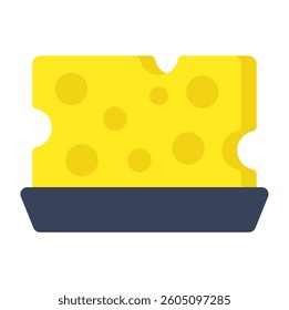 A colored design icon of cheese