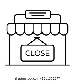 A colored design icon of close board