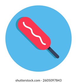 A colored design icon of corndog