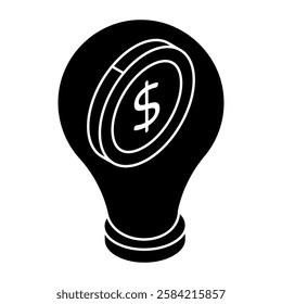 A colored design icon of creative money