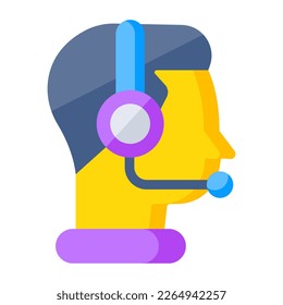 A colored design icon of customer service representative 