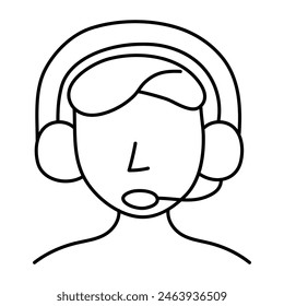 A colored design icon of customer service representative 

