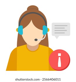 A colored design icon of customer service representative