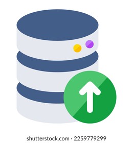 Colored design icon of database upload 