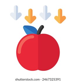 Colored design icon of falling apple