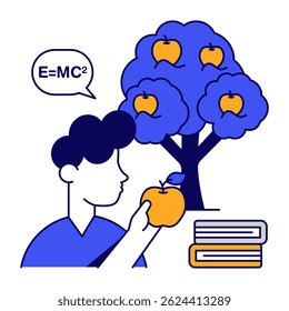 Icono coloreado del diseño de la manzana que cae