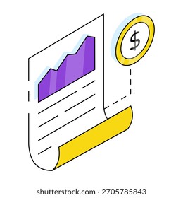  Um ícone de design colorido do relatório financeiro 