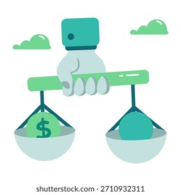 Un icono de diseño coloreado de escala financiera 