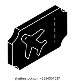 A colored design icon of flight ticket