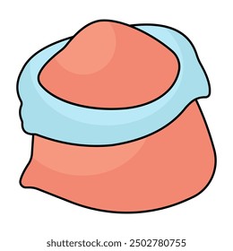 A colored design icon of flour bag