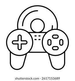 A colored design icon of game disc