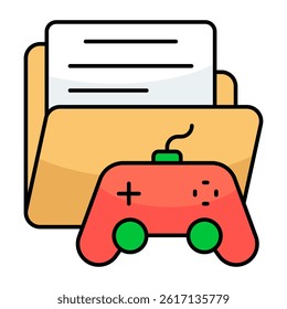 A colored design icon of game folder