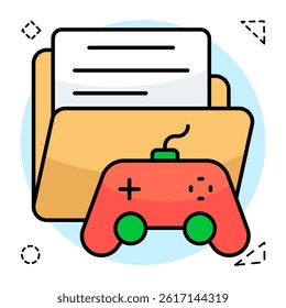 A colored design icon of game folder