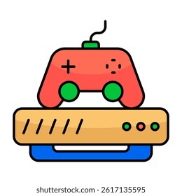 A colored design icon of gamepad
