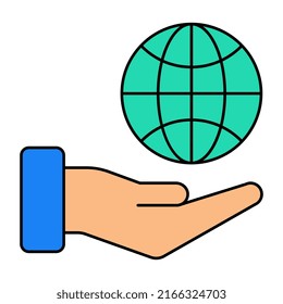 Icono de diseño de color de la atención global