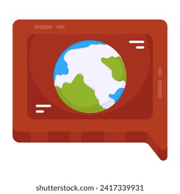 Ein farbiges Design-Symbol für globales Chat 

