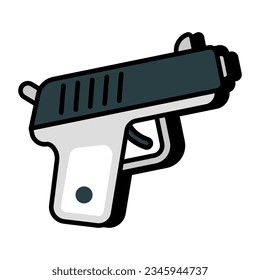 A colored design icon of gun