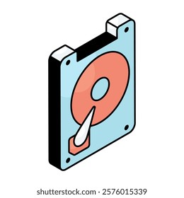 A colored design icon of harddrive