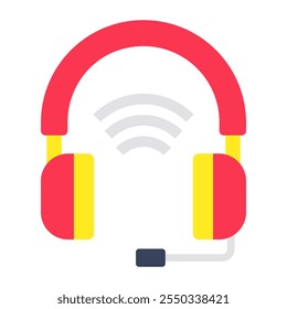A colored design icon of headphones