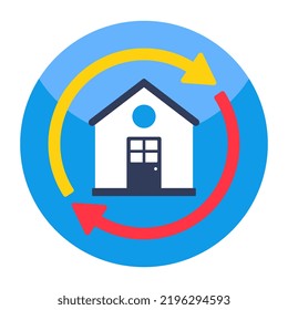 A colored design icon of home relocation 