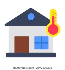 A colored design icon of home temperature