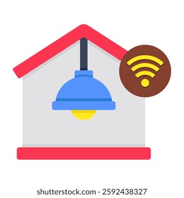A colored design icon of house light