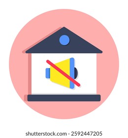 A colored design icon of house speaker off