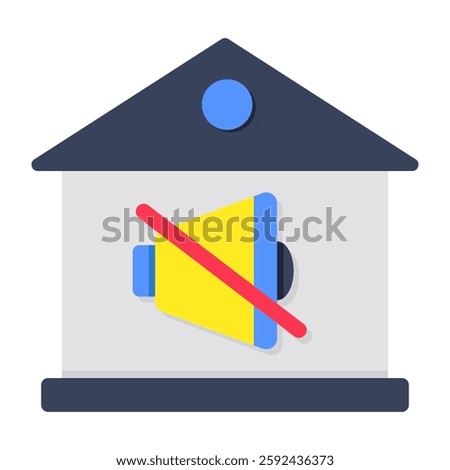 A colored design icon of house speaker off