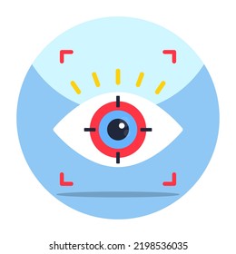 A colored design icon of iris recognition