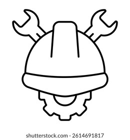 A colored design icon of labor tools