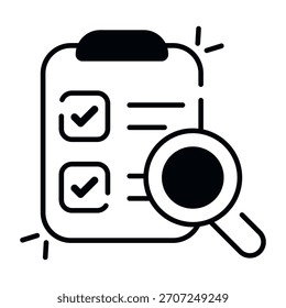 Un icono de diseño coloreado de análisis de listas 
