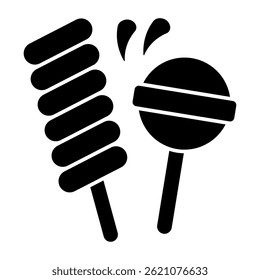 A colored design icon of lollipops