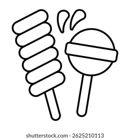 A colored design icon of lollipops