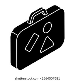 A colored design icon of luggage