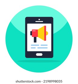 Colored design icon of mobile marketing 