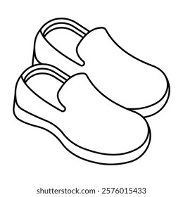 A colored design icon of moccasin shoes