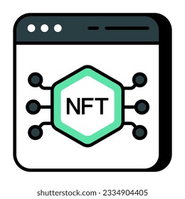 A colored design icon of nft network  