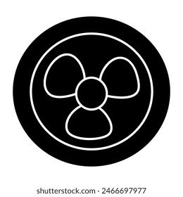 Un icono de diseño de color de signo nuclear

