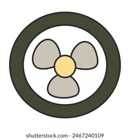 Un icono de diseño de color de signo nuclear

