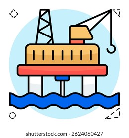 Un icono de diseño coloreado de la refinería de petróleo