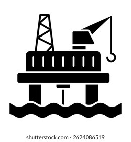 A colored design icon of oil refinery
