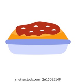 A colored design icon of omurice