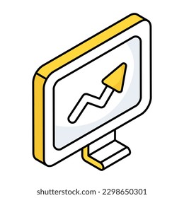 A colored design icon of online data analytics 